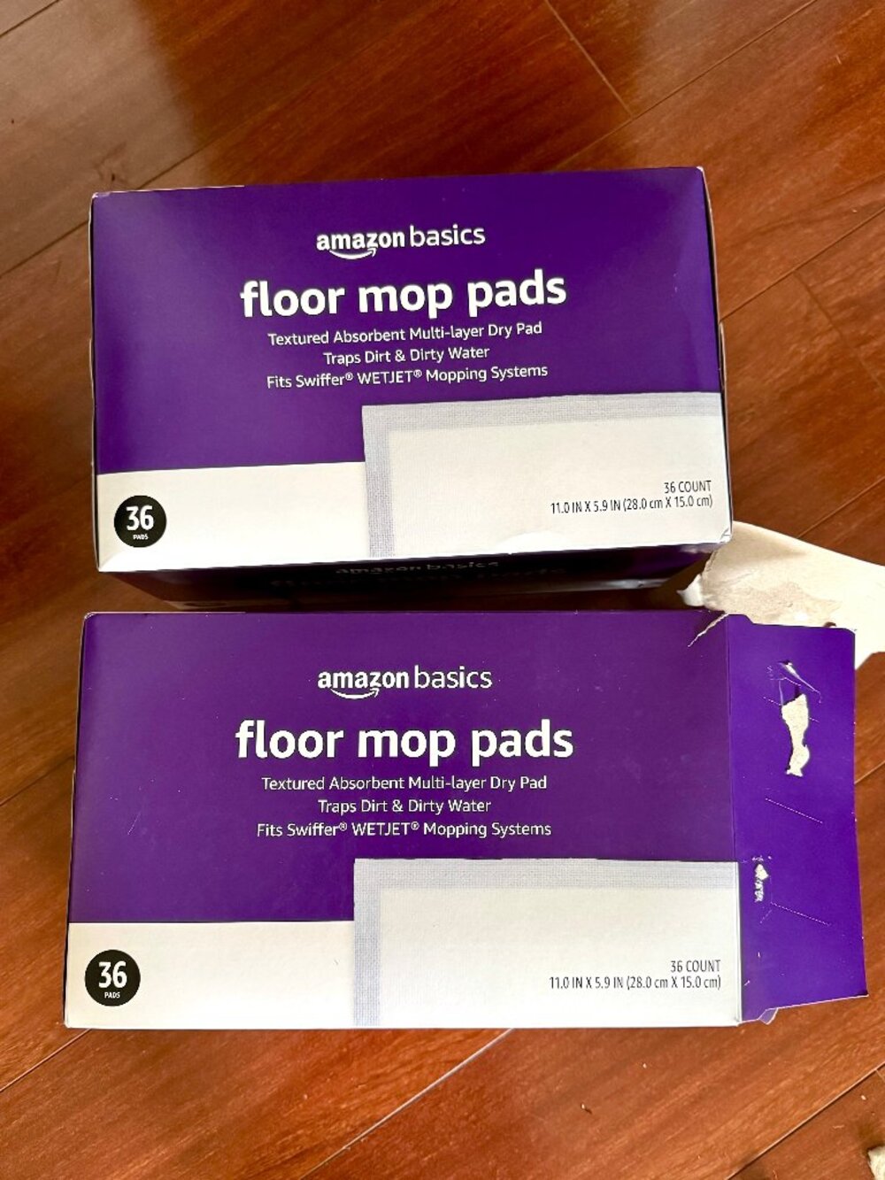 Amazon Basics FLOOR MOP PADS - 2 Boxes 36 Pads Each